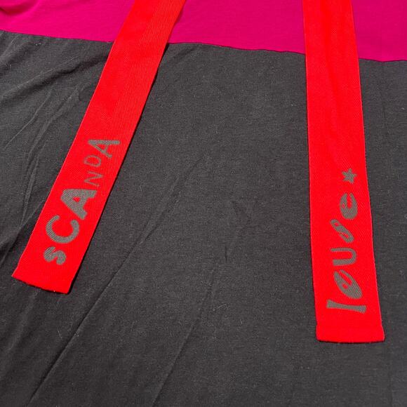 Sonia Rykiel Tie Neck T-Shirt Scandaleuse SIZE L Purple Black SS Top - Picture 4 of 10